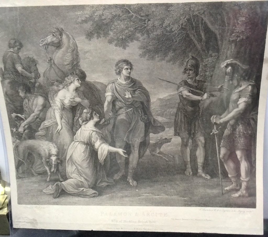 Vtg Palamon & Arcite Engraving By Bartolozzi (1 of 8)