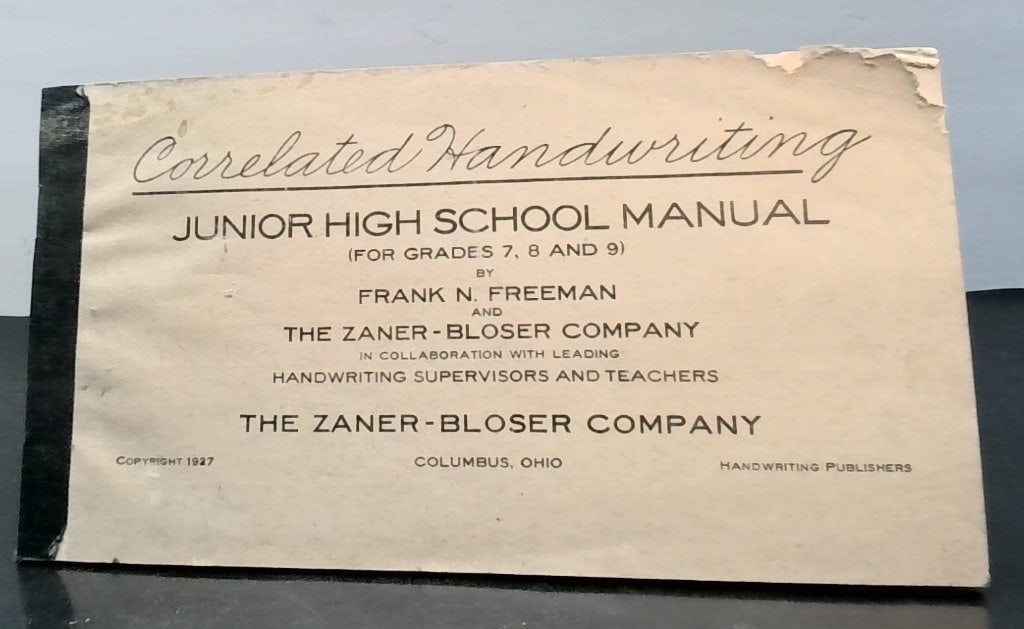 Vtg 1927 Correlated Handwriting Manual (1 of 8)