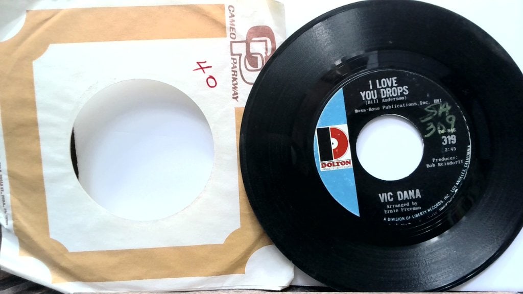 Vic Dana I Love You Drops 45 RPM Record (1 of 2)