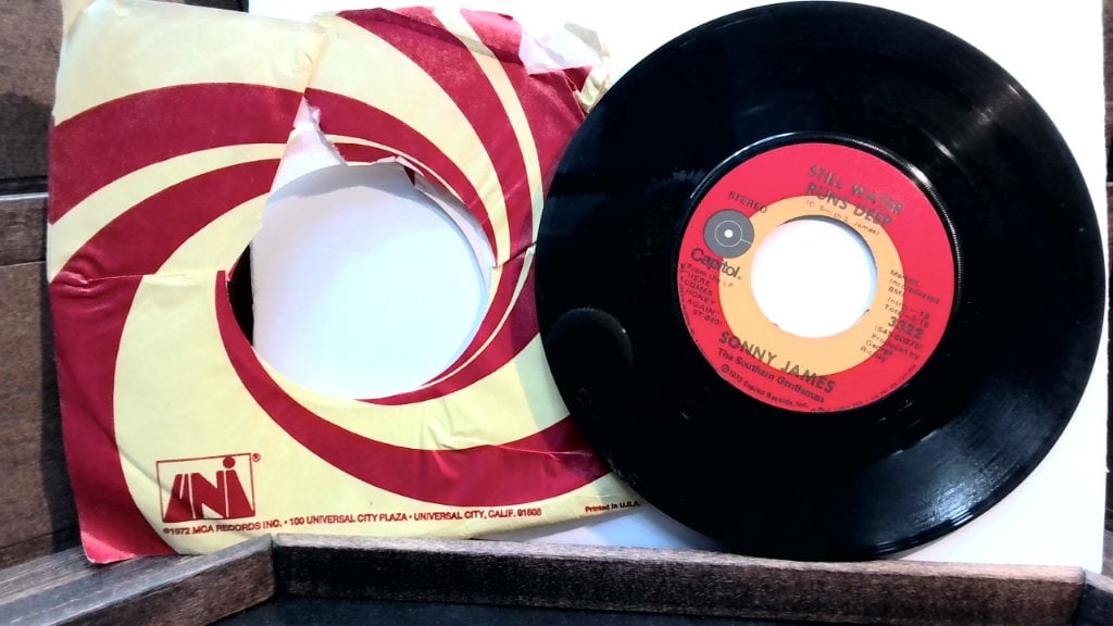 Sonny James 45 RPM Record: Sonny James, Still Water Runs Deep / That's Why I Love You Like I Do, Capitol Records, 45 RPM Vinyl Record, Vtg, Uni Sleeve.
