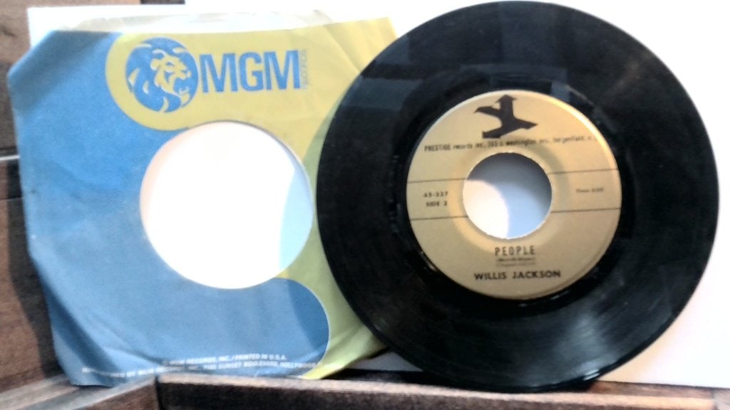 Willis Jackson People Vinyl Record: Willis Jackson, People / Nightingale, Vinyl Record Album, Prestige Records, 45-337, Vtg.