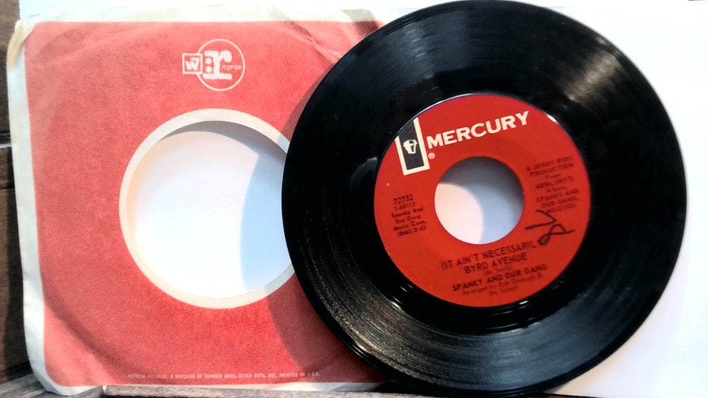 Spanky And Our Gang Vinyl 45 RPM: Spanky And Our Gang, It Ain't Necessarily Byrd Avenue / Lazy Day, Vinyl Record Album, Mercury, 72732, Vtg 45 RPM.