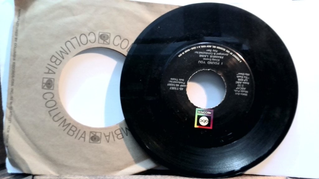 Frankie Laine Vinyl 45 RPM: Frankie Laine, I Found You / I Don't Want To Set The World On Fire, Vinyl Record Album, ABC Records, 45-11057, Vtg 45 RPM.