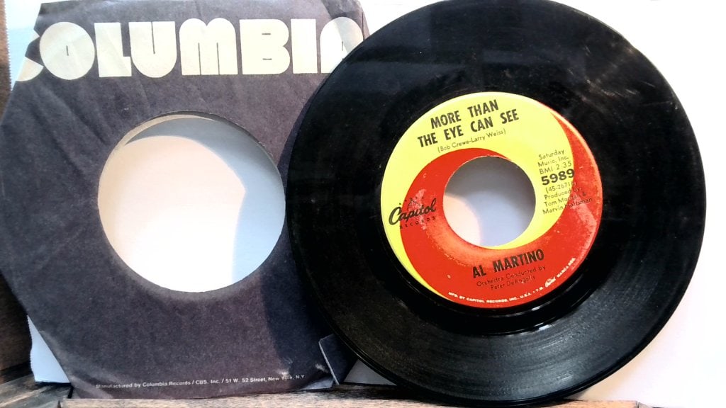 Al Martino More Than The Eye Can See 45 RPM: Al Martino, More Than The Eye Can See / Red Is Red, Capitol Records 5989, Vtg 45 RPM Vinyl Record.