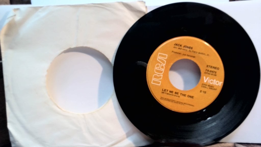Jack Jones 45 RPM Vinyl: Jack Jones, Let Me Be The One / Talk It Over In The Morning, RCA Victor Vinyl Record Album, 45 RPM, Vtg.