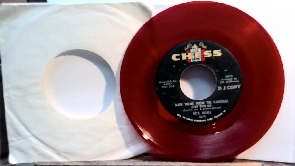 Nick Noble Main Theme From The Cardinal 45 RPM: Nick Noble, Main Theme From The Cardinal, Flying Over Rainbows, Vtg Vinyl 45 RPM Record, Chess, 1879, DJ Copy, Red Vinyl.