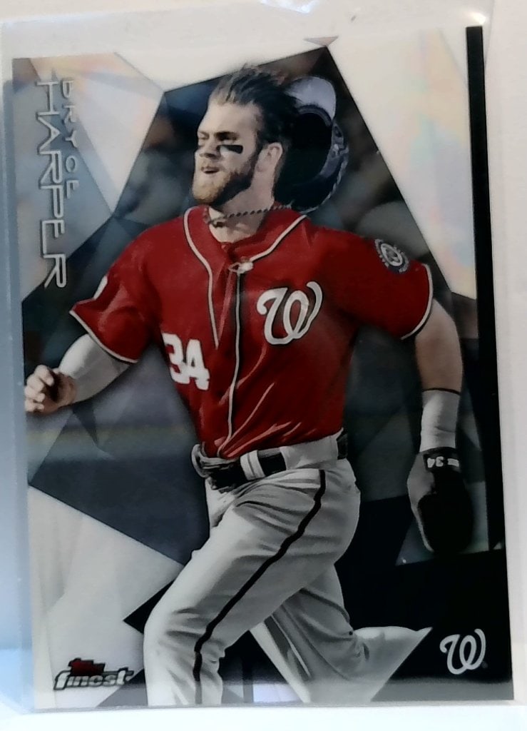 2015 Topps Finest Bryce Harper Card: 2015 Topps Finest Bryce Harper Baseball Card, Washington Nationals, No 42, MLB Performance Stats.