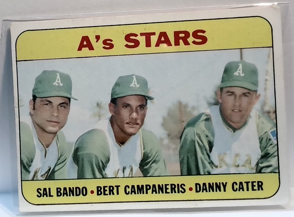 Vtg 1969 Topps A's Stars Baseball Card (1 of 2)