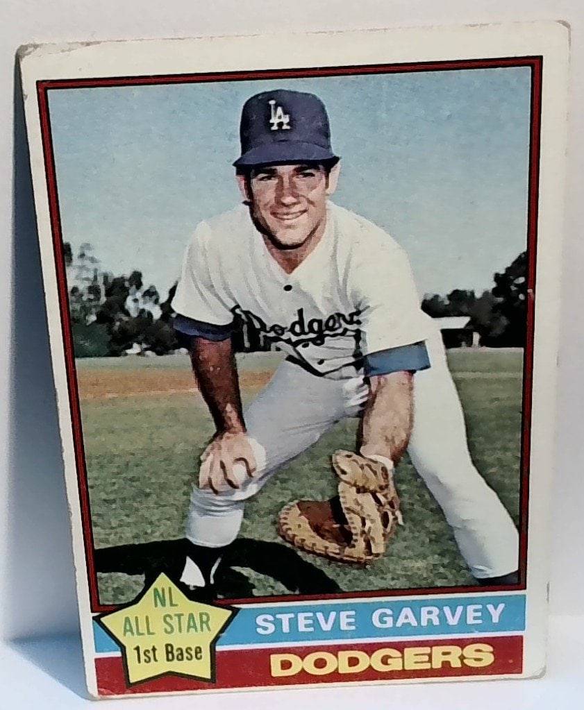 Vtg 1976 Topps Steve Garvey Baseball Card: Vtg 1976 Topps Steve Garvey Baseball Card, No 150, Dodgers, NL All Star, Major League Batting Record, Printed In USA.