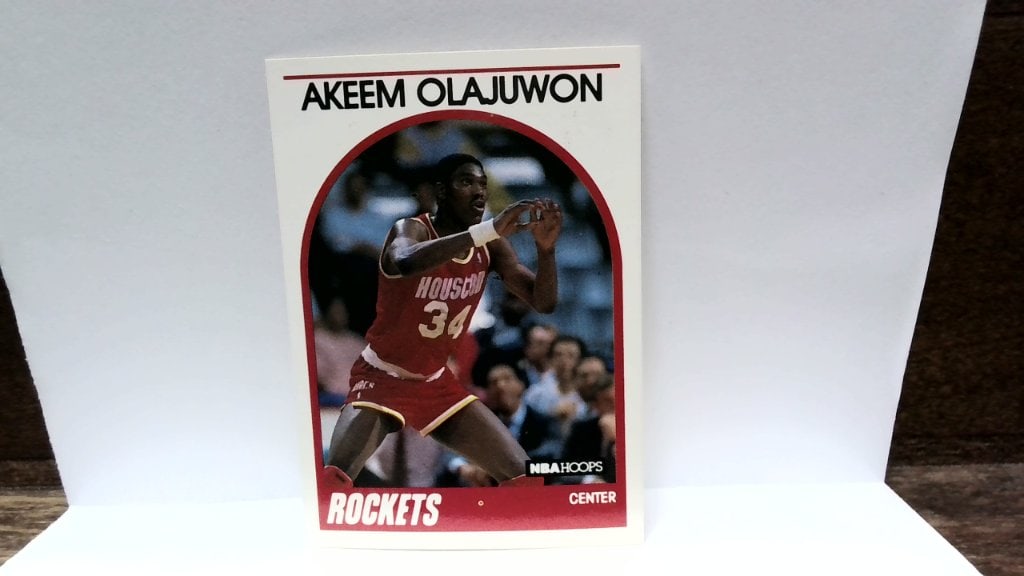 Vtg 1989 NBA Hoops Akeem Olajuwon Card (1 of 2)