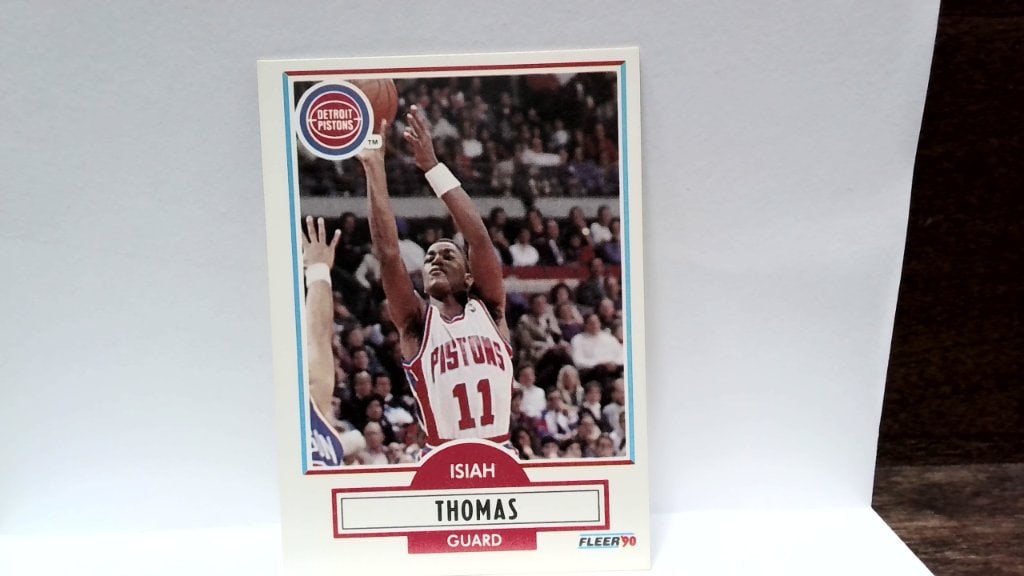 Vtg 1990 Isiah Thomas Fleer Card No 61: Vtg 1990 Isiah Thomas, Detroit Pistons, Fleer, Basketball Card, No 61.