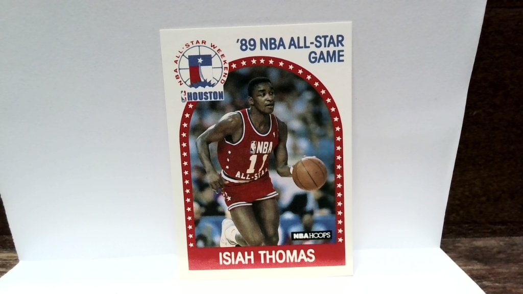 Vtg 1989 Isiah Thomas NBA Hoops Card No 177: Vtg 1989 Isiah Thomas NBA Hoops All-Star Game Card, No 177, Detroit Pistons.