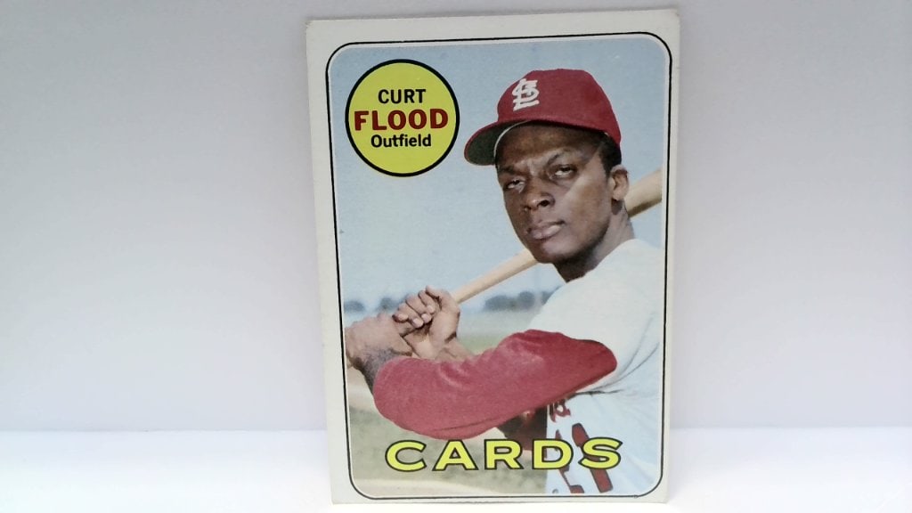 Vtg 1969 Topps Curt Flood Baseball Card (1 of 2)
