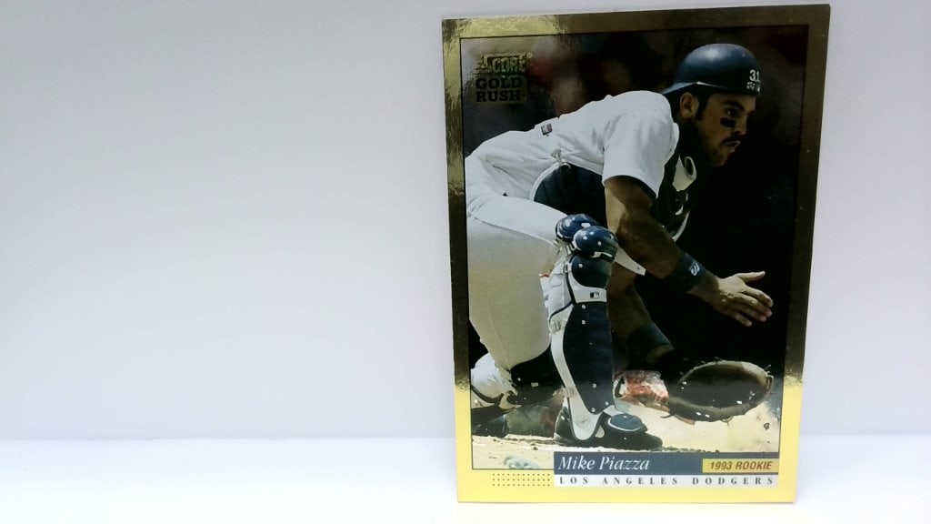 1994 Score Gold Rush Mike Piazza Card: 1994 Score Gold Rush Mike Piazza Rookie Baseball Card, Los Angeles Dodgers, No 476.