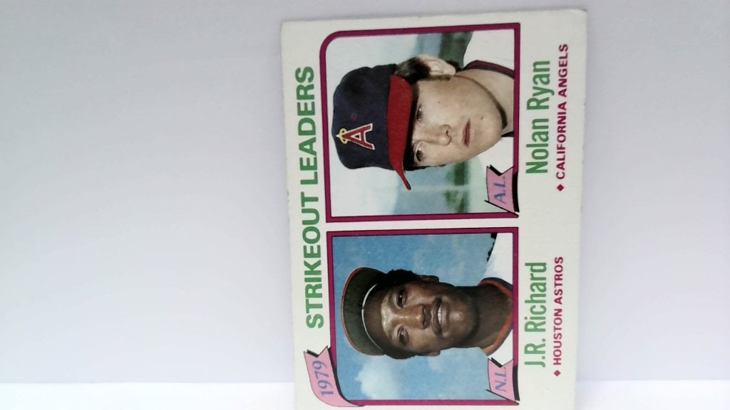 Vtg 1979 Topps Strikeout Leaders Card: Vtg 1979 Topps Strikeout Leaders Baseball Card, Nolan Ryan, J.R. Richard, No 206.