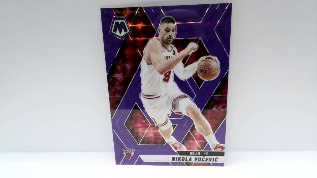 2024-25 Panini Mosaic Nikola Vucevic Card: Vtg 2024-25 Panini Mosaic Basketball Card, Nikola Vucevic, Chicago Bulls, No 168, Serial Numbered 050/249.