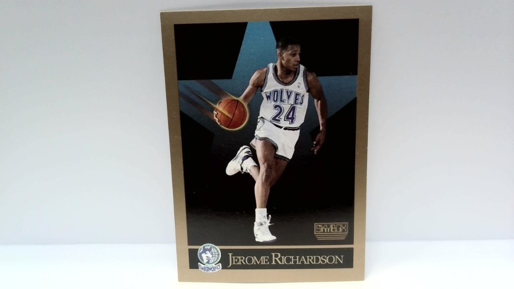 1990 SkyBox Jerome Richardson Card: Vtg 1990 SkyBox Basketball Card, Jerome Richardson, Minnesota Timberwolves, No 173.