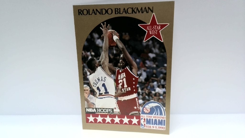 Vtg 1990 NBA Hoops Rolando Blackman Card: Vtg 1990 NBA Hoops Rolando Blackman All-Star Card, Dallas Mavericks, No 14.