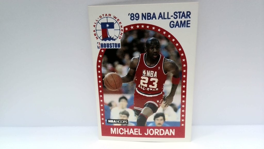 Vtg 1989 Michael Jordan NBA Hoops Card No 21: Vtg 1989 Michael Jordan NBA Hoops All-Star Game Card, No 21, Chicago Bulls.