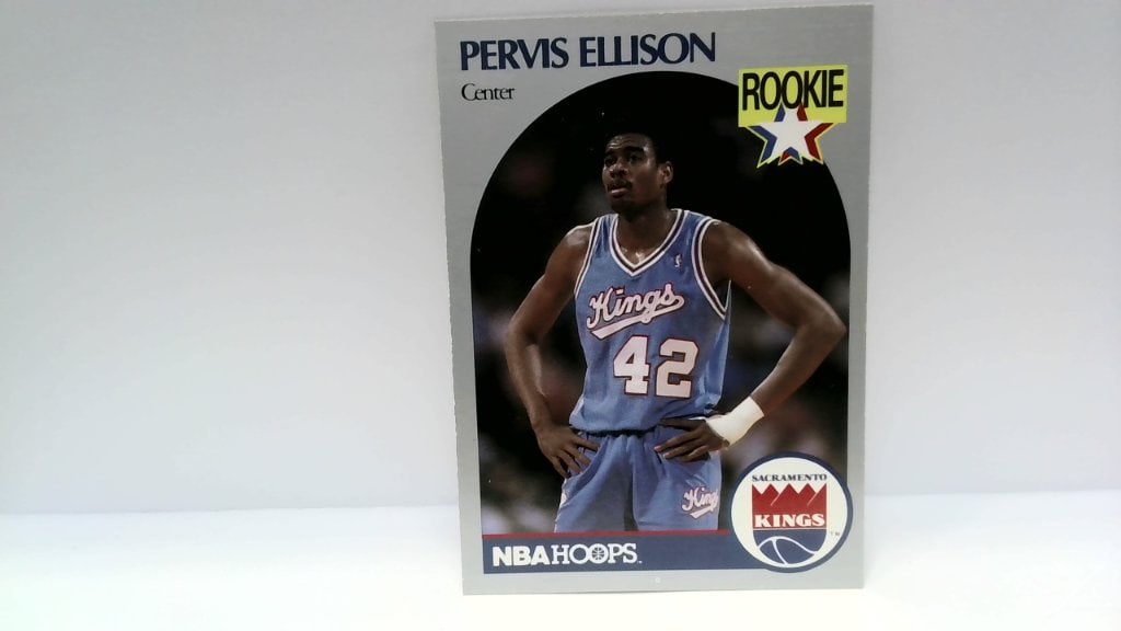 1990 Pervis Ellison NBA Hoops Rookie Card: Vtg 1990 Pervis Ellison, Sacramento Kings, NBA Hoops, Rookie Card, No 257.