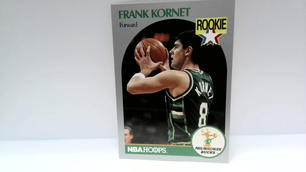 1990 Frank Kornet NBA Hoops Rookie Card: Vtg 1990 Frank Kornet, Milwaukee Bucks, NBA Hoops, Rookie Card, No 176.