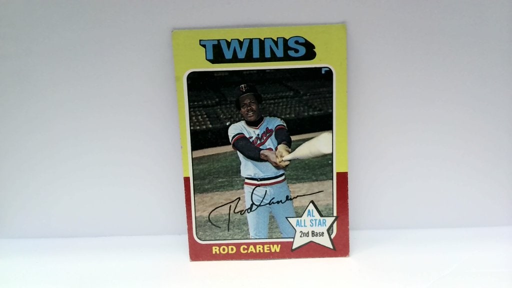 Vtg 1975 Topps Rod Carew Baseball Card No 600: Vtg 1975 Topps Rod Carew Baseball Card, Twins, No 600, AL All Star 2nd Base.