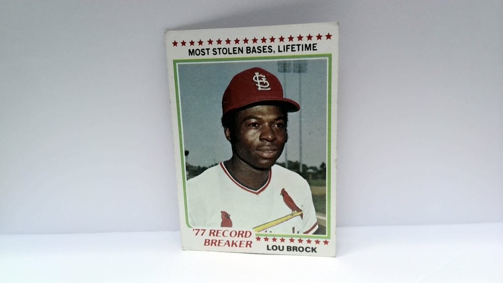 Vtg 1978 Topps Lou Brock Record Breaker Card (1 of 2)
