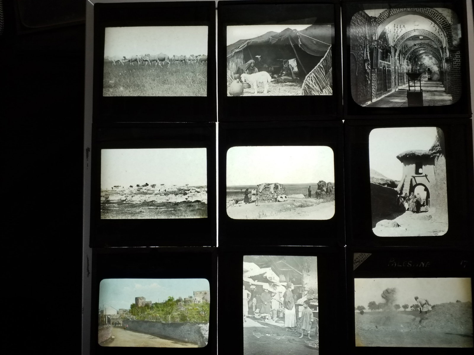 1870s An Exquisite Collection of 9 Magic Lantern Slides Holy Lands Westerners Fashion etc (1 of 3)
