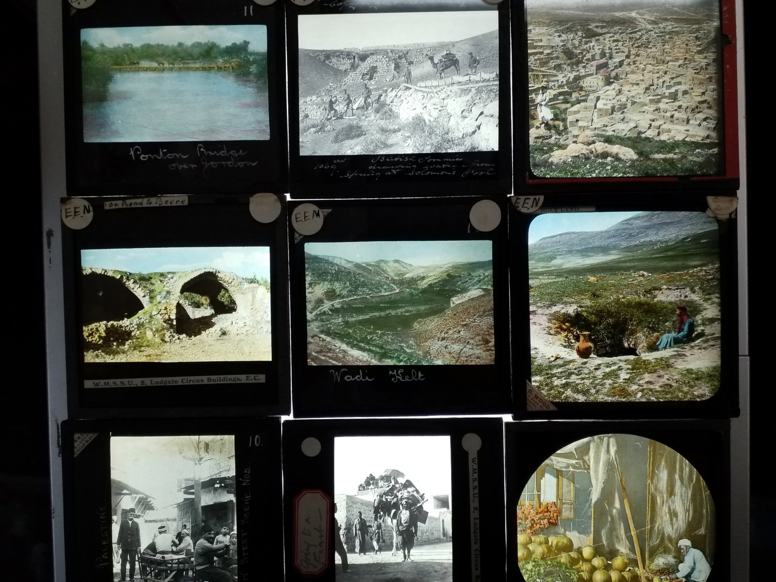 1870s An Exquisite Collection of 9 Magic Lantern Slides Holy Lands Westerners Fashion crypts etc (1 of 4)