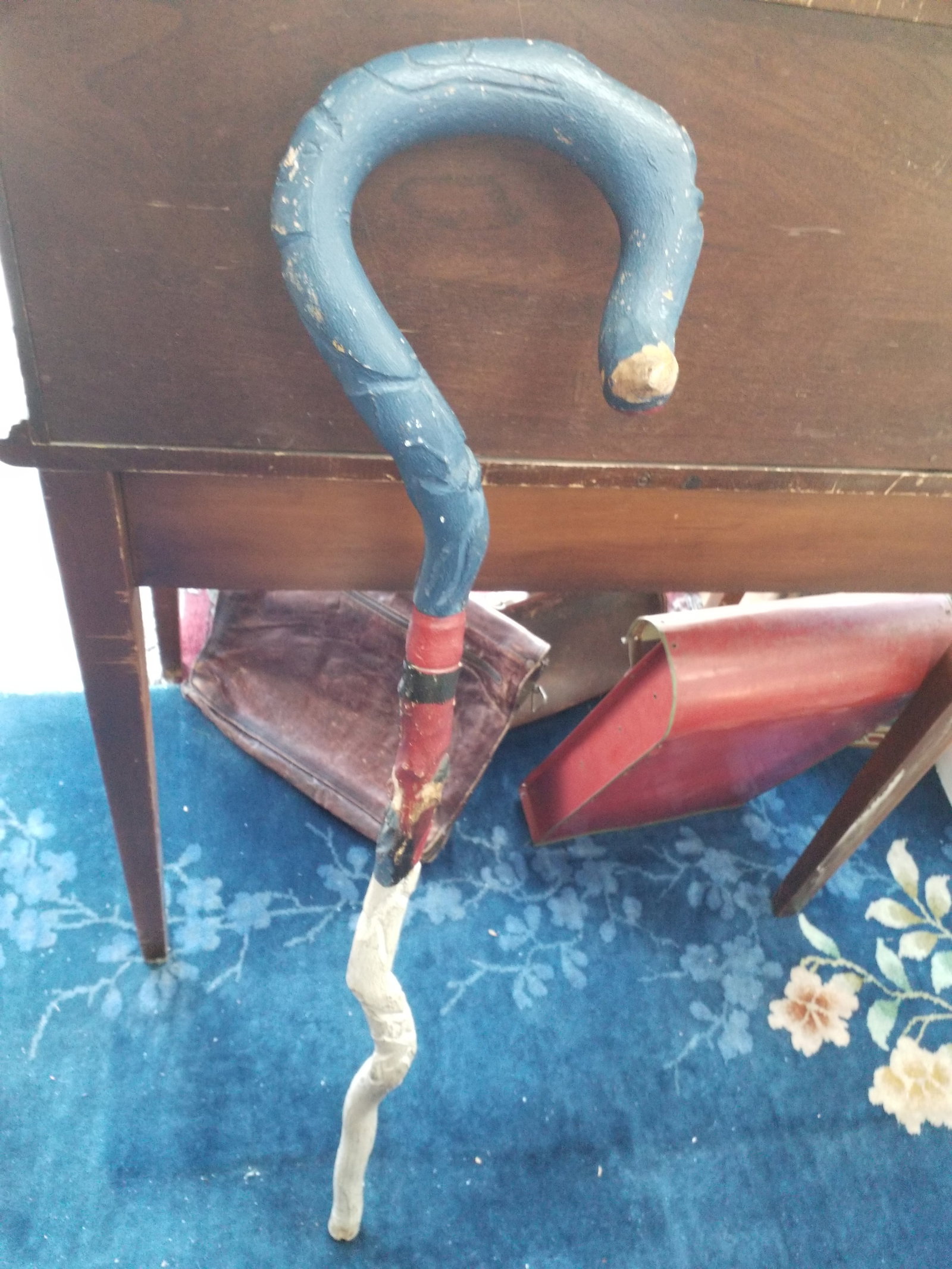 Authentic Cuban Folk Artist Pucho Odio Hand Carved Beautifully Painted Cane (1 of 7)
