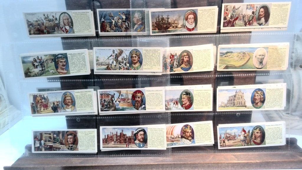 Vtg British History Trade Cards Set: Vtg Interesting Events In British History Trade Cards, Color Illustrations, Historical Figures, Battles, Landmarks, In Protective Sleeves.