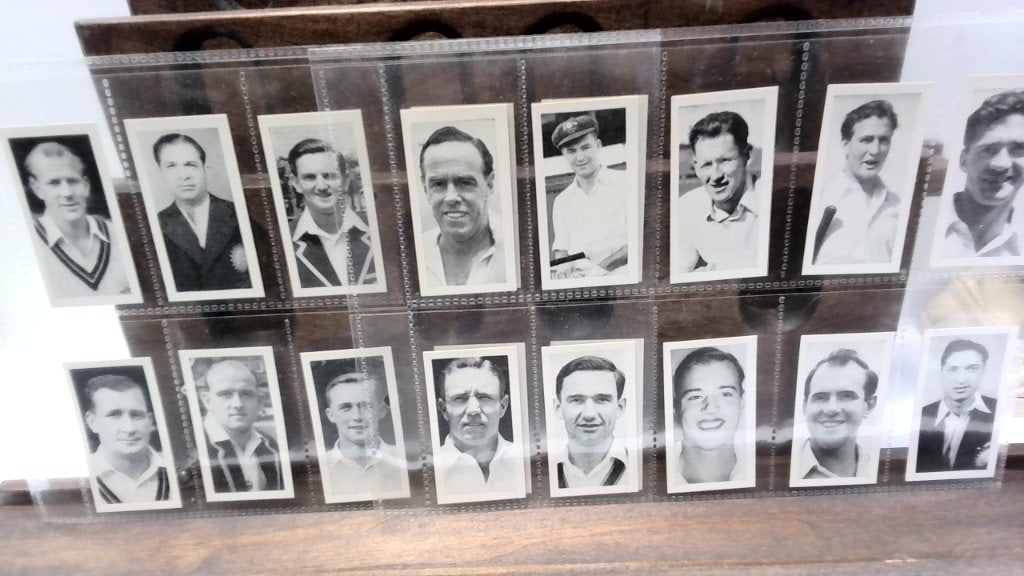 Vtg 1956 Cricketers Trade Cards Set: Vtg 1956 Cricketers Trade Cards, Series Of Fifty, Kane Products Ltd, B&W Portraits, Includes Brian Statham, Tom Graveney, Vinoo Mankad, Tony Lock, In Protective Binder Pages.