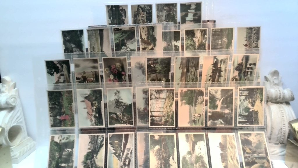 Vtg Cavanders Camera Studies Trade Card Set: Vtg Cavanders Ltd Camera Studies Series, Hand Coloured Real Photo Trade Cards, London & Glasgow, Literary Quotes, Landscape & Pastoral Scenes, In Protective Binder Pages.