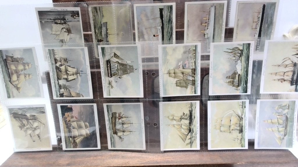 Vtg John Player Old Naval Prints Cards: Vtg John Player & Sons Old Naval Prints, Series Of 25, Maritime History, Color Illustrations, Biographical Backs, In Plastic Sleeves.