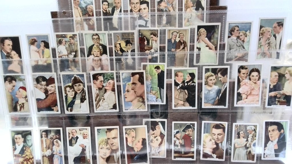 Vtg Gallaher Famous Film Scenes Cards: Vtg Gallaher Ltd Famous Film Scenes Cigarette Cards, Series Of 48, Movie Stills, In Protective Sleeves.