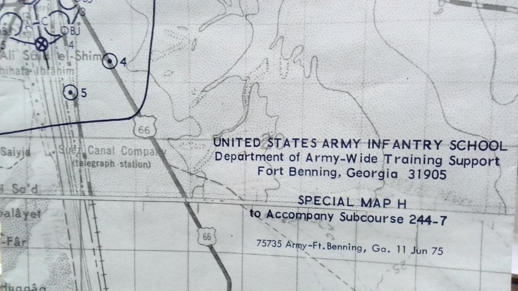 Vtg 1975 US Army Infantry School Special Map H (1 of 4)