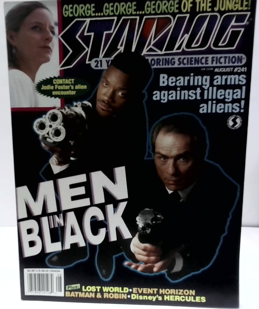 Vtg 1997 Starlog Magazine No 241 Men In Black: Vtg 1997 Starlog Magazine, No 241, August Issue, Men In Black Cover Feature, Incl Articles On George Of The Jungle, Event Horizon, Forrest J Ackerman Museum, Sci-Fi Film News.