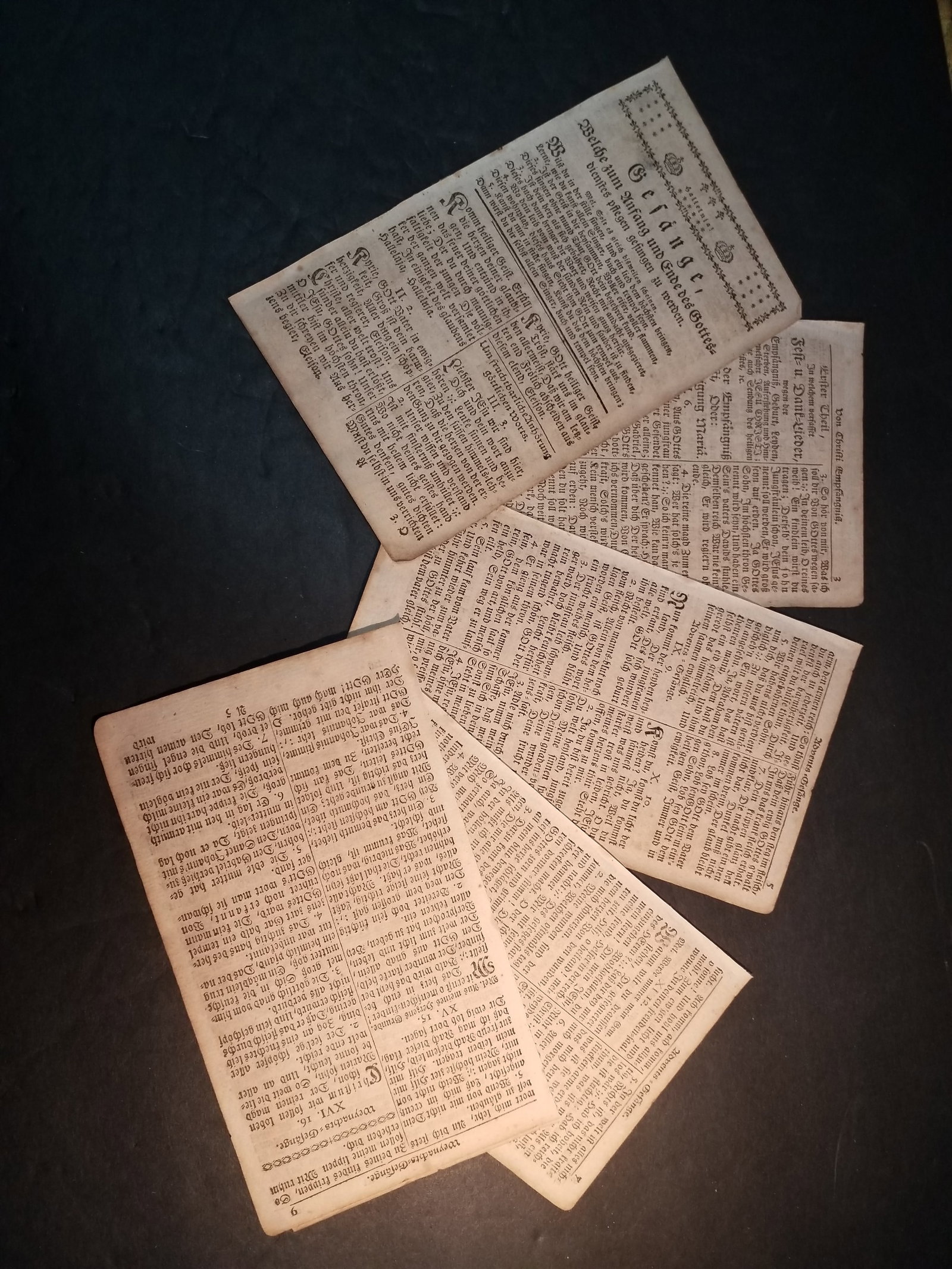 1777 6 leaves to the Christoph Saur Amercan Psalms Revolutionary War Era Bible: 6 leaves double sided, If you have a preference on the 6 leaves or want a certain Chapter from Psalms included. I can try to fill your particular request. There are 10 lots available of 6 leaves each.