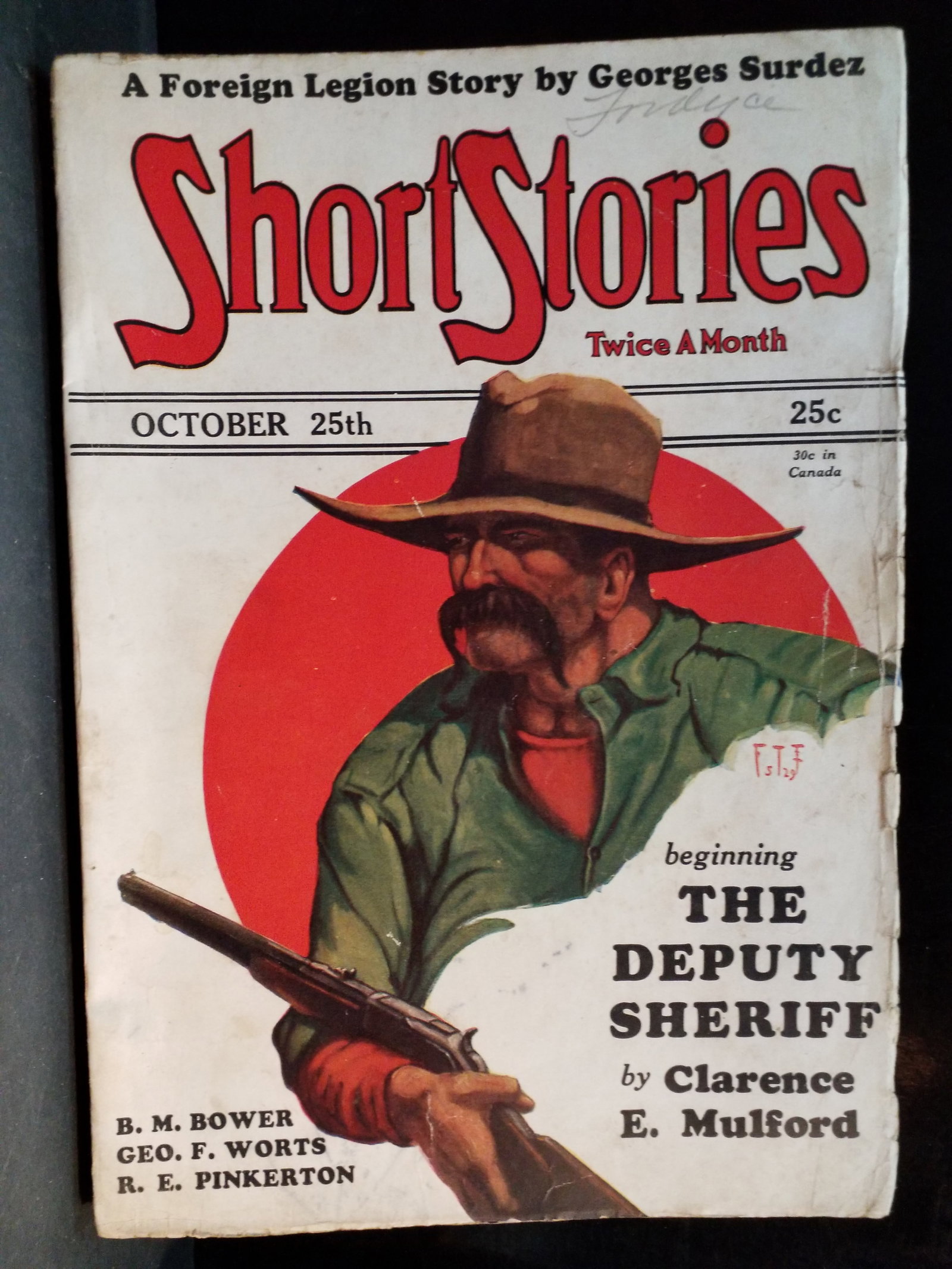 Golden Age Pulp Short Stories Hoppalong Cassidy Deputy Sheriff Clarence E Mulford Oct. 25th 1929 VF+ (1 of 7)