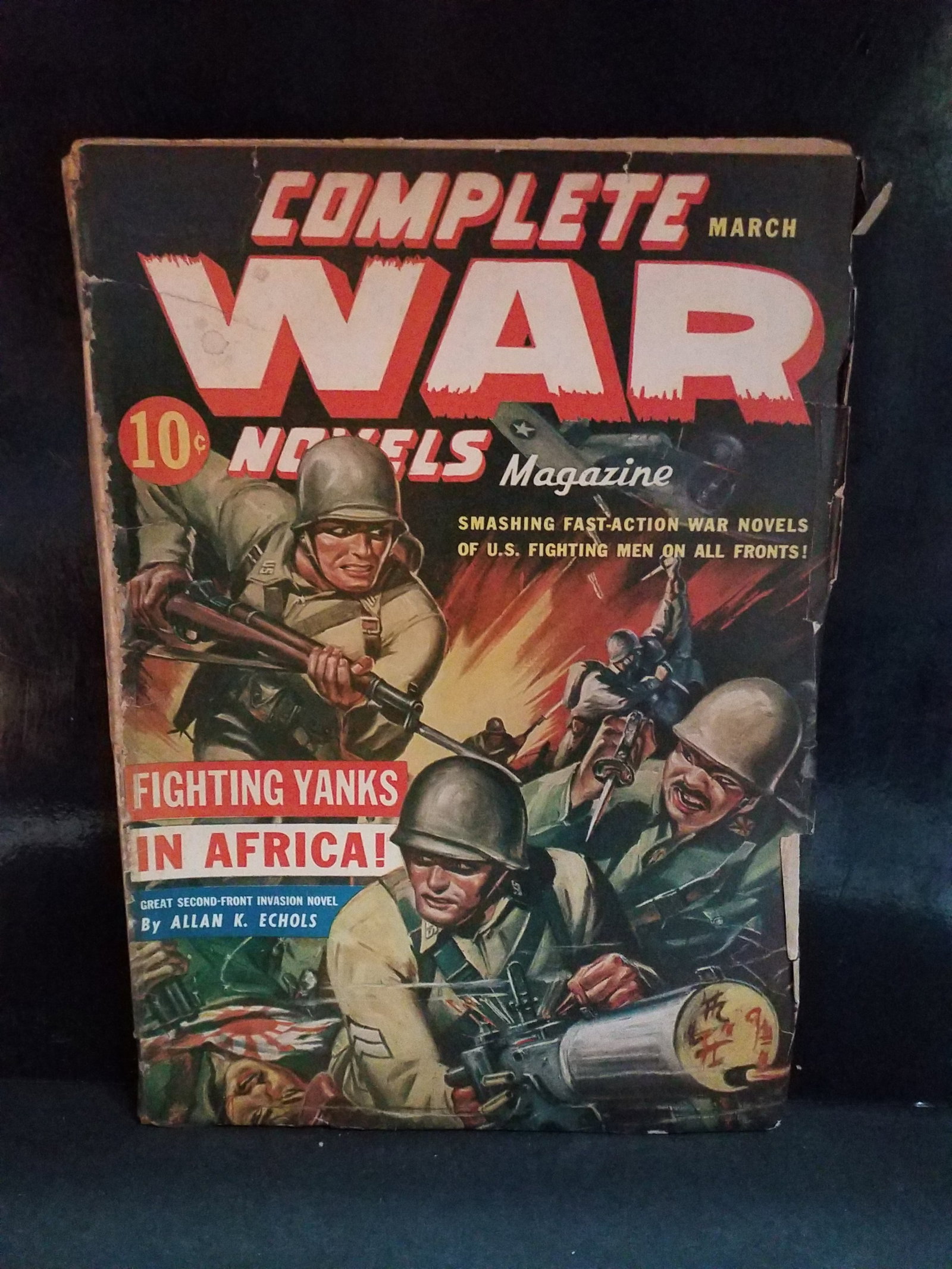 March 1943 Pulp Complete War Novels Magazine Fighting Yanks in Africa by author Allan K. Echols VG (1 of 2)