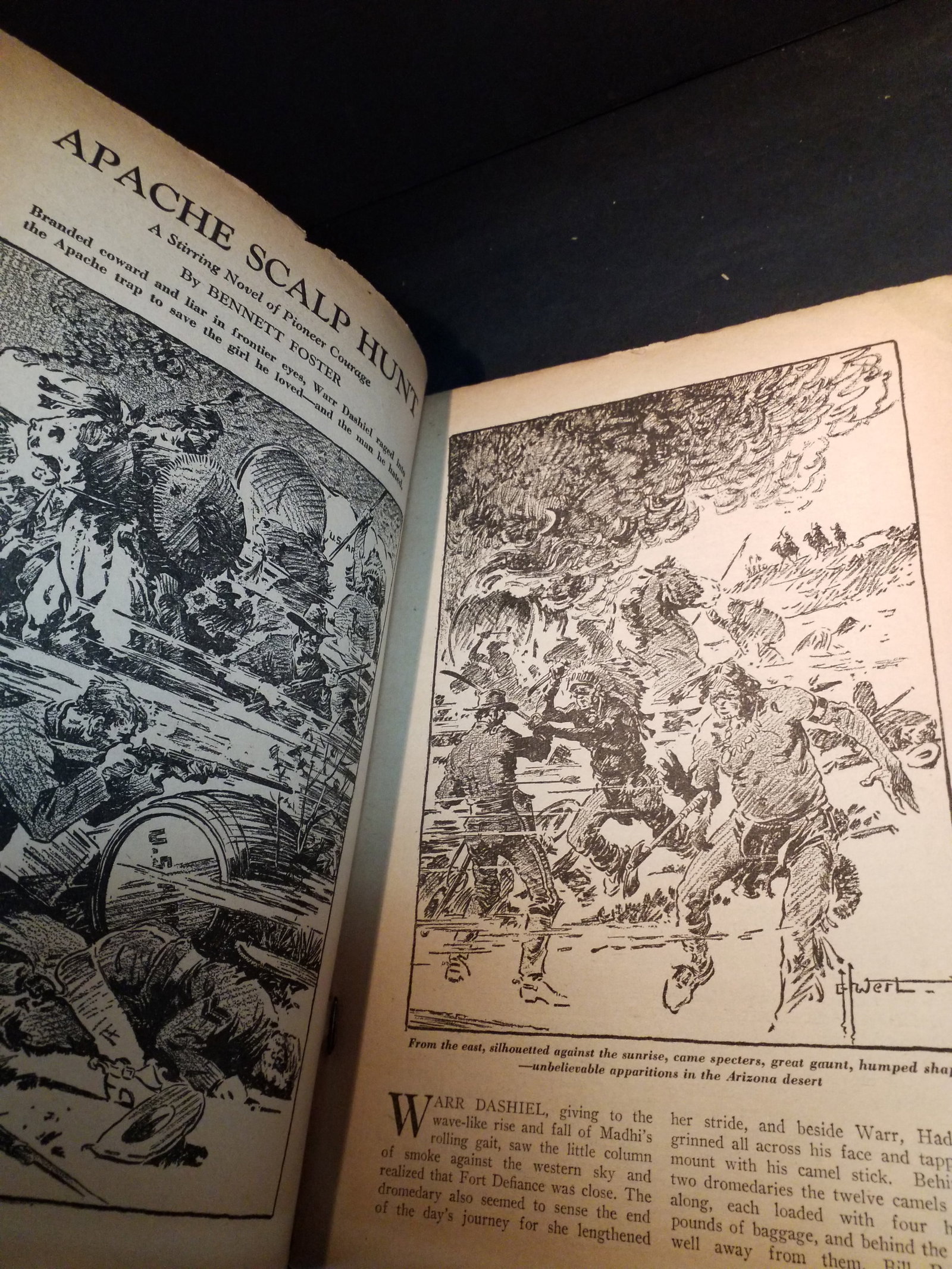 Spring 1942 Frontier Stories Apache Scalp Hunt , Warpath Big Knives Original Pulp Golden Age VG+-F+ - 5