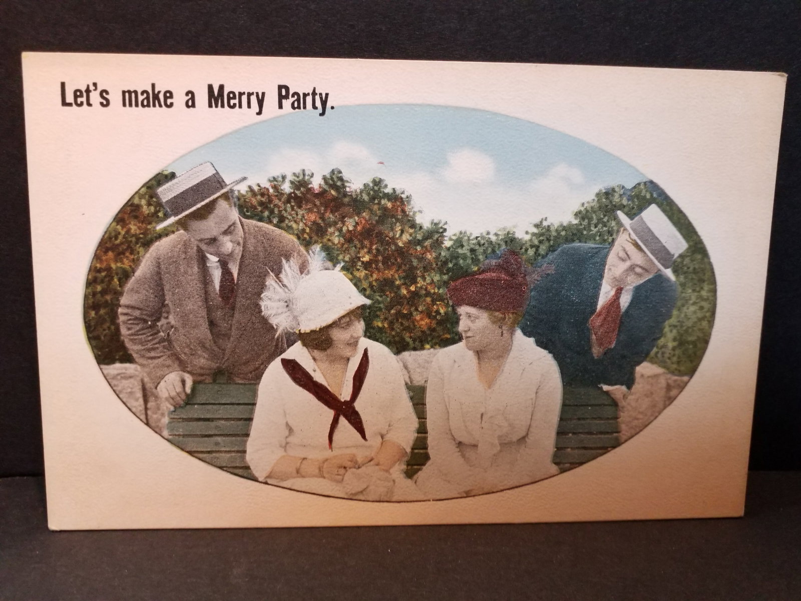 Early 1900s Lets Make a Merry Party Postcard (1 of 2)