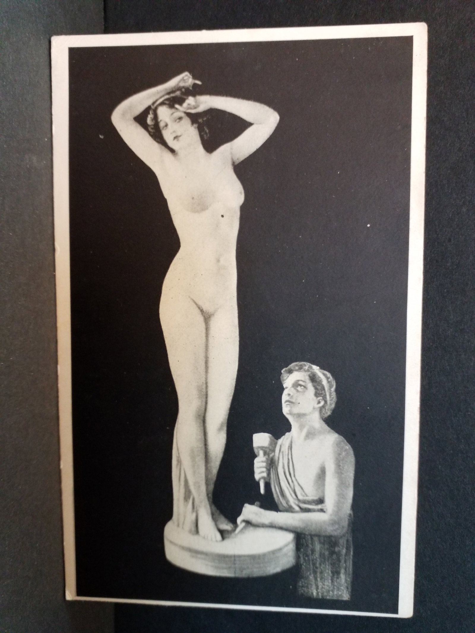 Early 1900s Postcard Nude Spectacular Art Carved slender Nude Pin up Girl Beauty (1 of 2)