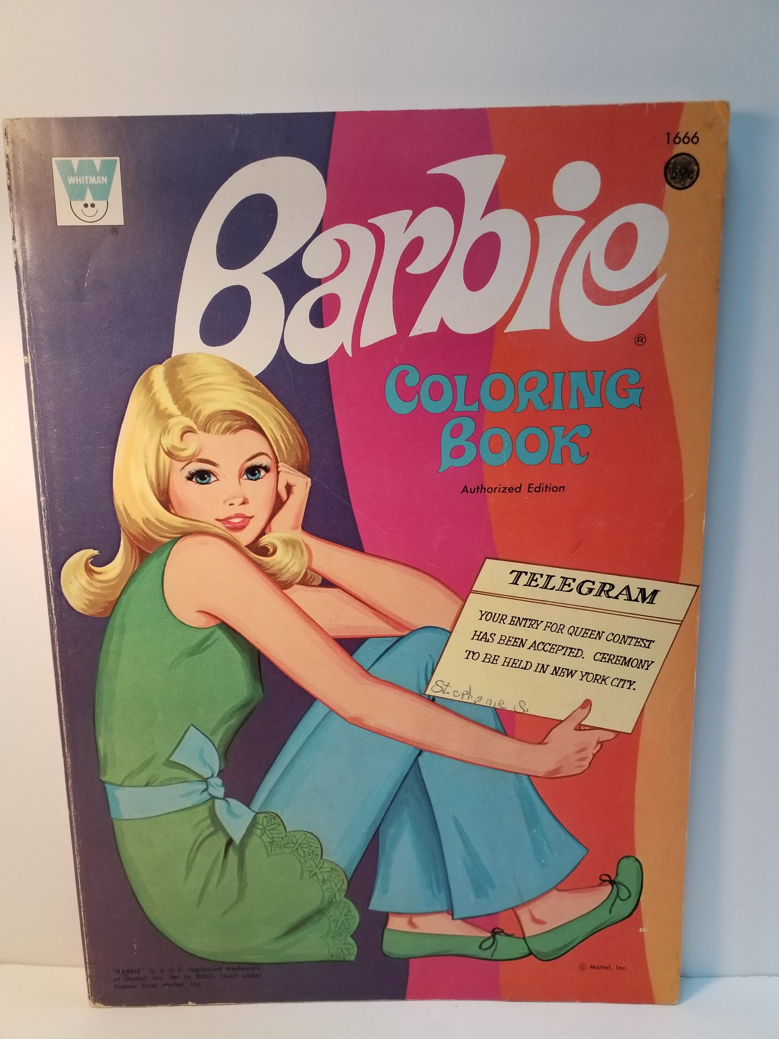 Barbie Coloring Book in very good condition 1969 Mattel Whitman Publishing (1 of 9)