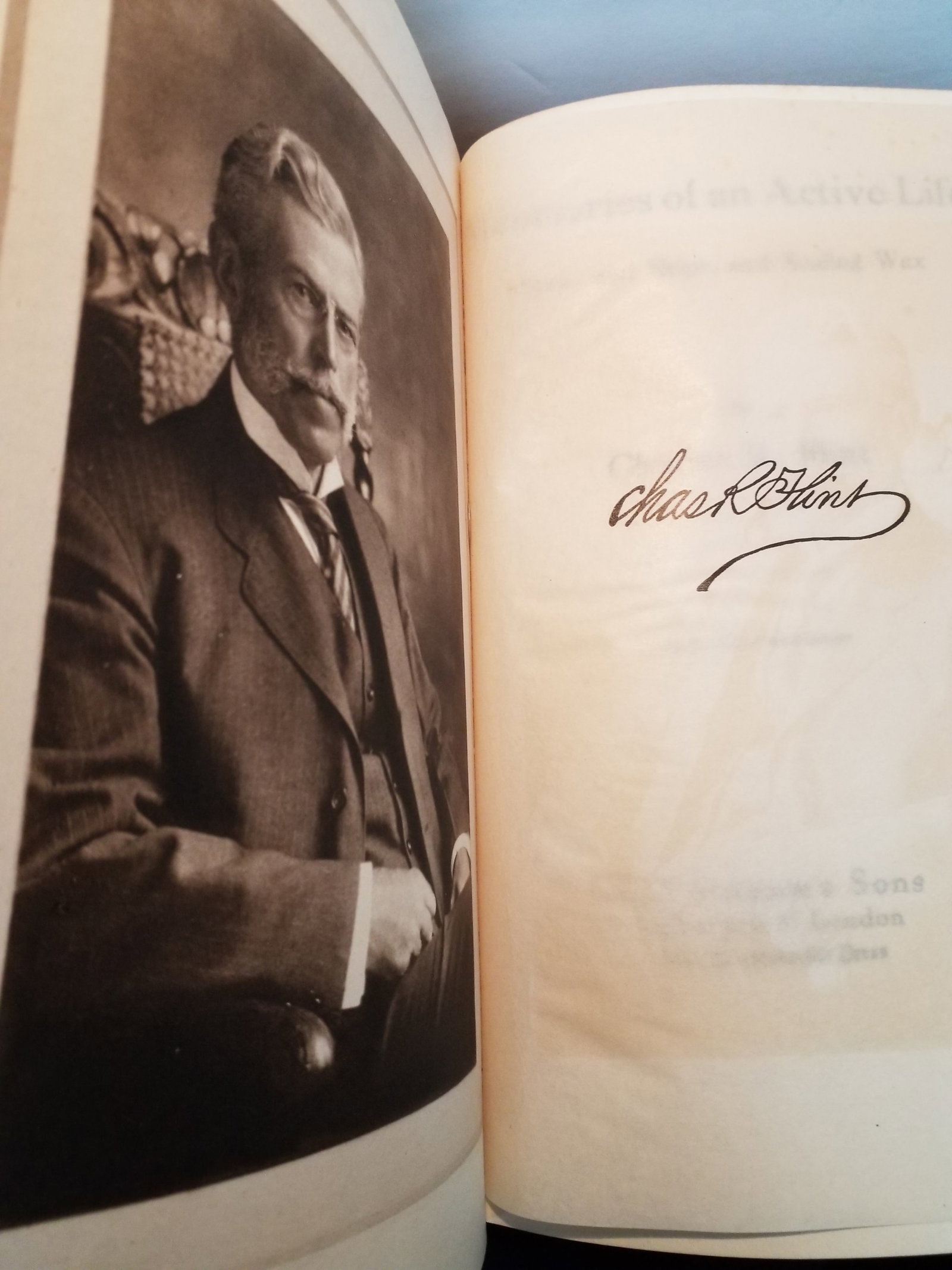 Signed Scarce Memories of An active Life Hand Signed by Charles Flint IBM Founder 1923 frontis (1 of 13)