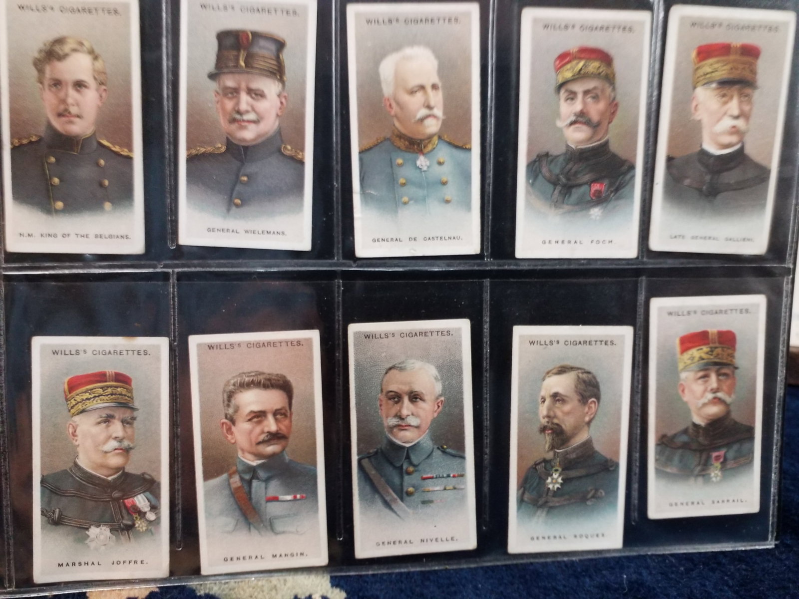 Wills Original cigarette card set of 50 Allied Army Leaders 1917 FULL SET VG+ (1 of 8)