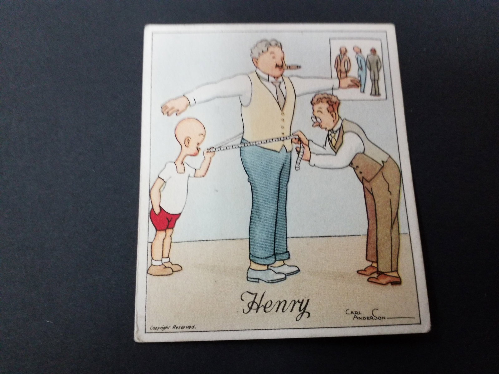 1935 Henry Humorous Comic Tobacco Card J Wix & Sons LTD Tailor Measurments (1 of 2)