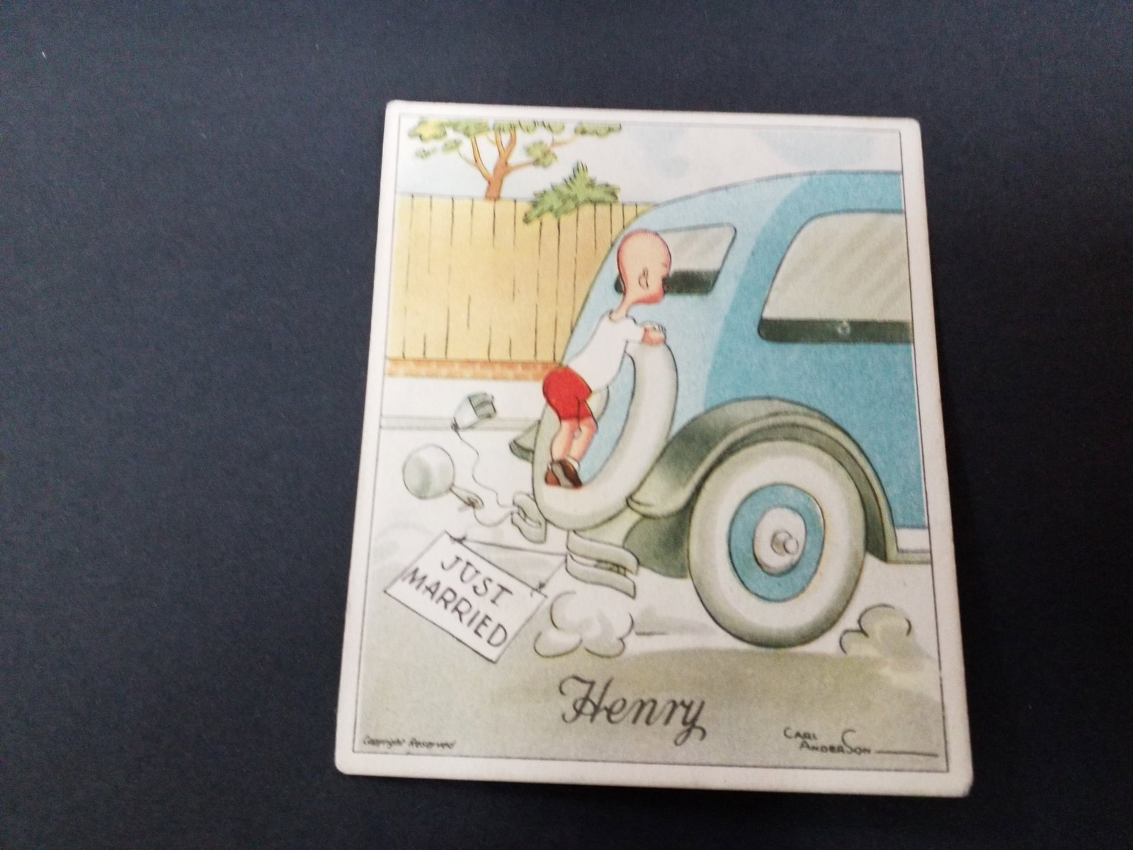 1935 Henry Humorous Comic Tobacco Card J Wix & Sons LTD Just Married (1 of 2)