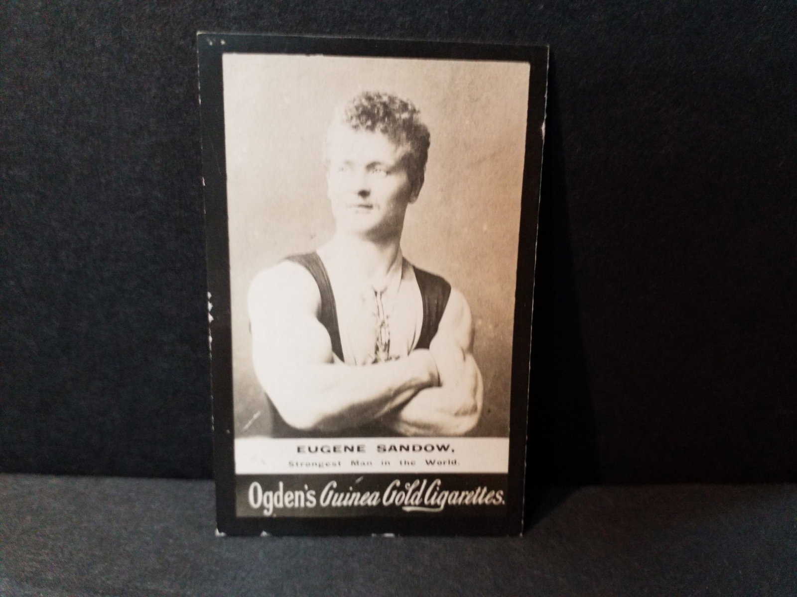 1901 Ogden's Guinea Gold Cigarette Card Tobacco Eugen Sandow World's Strongest Man VG+-F+ (1 of 2)