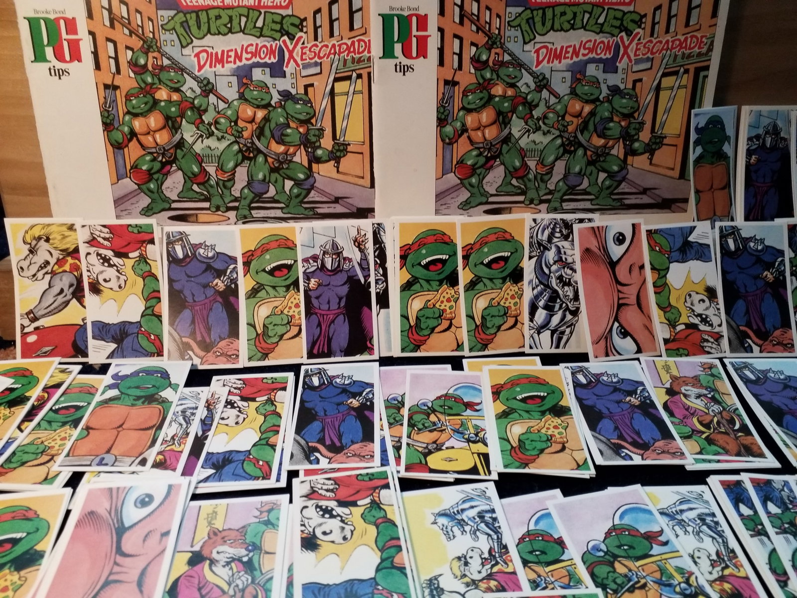 A large Vintage Tea cards Collection of Teenage Mutant Ninja Turtles lot of 150 cards with albums (1 of 12)